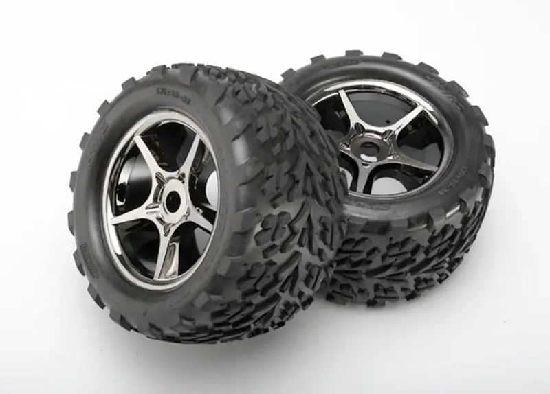 Traxxas Talon Tires, Gemini Wheels, Black Chrome, 5374X 1