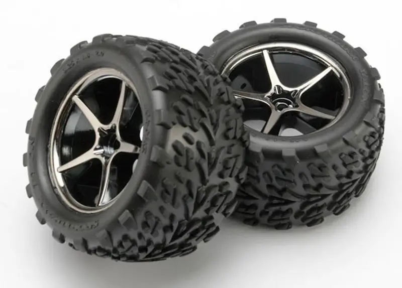 Traxxas Talon Tires, Gemini Wheels, Black Chrome, 7174A 1