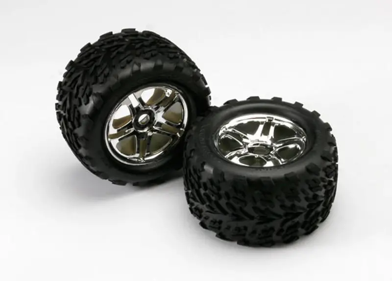 Traxxas Talon Tires, Split-Spoke 3.8" Wheels, 17Mm, Chrome, 5174R 1