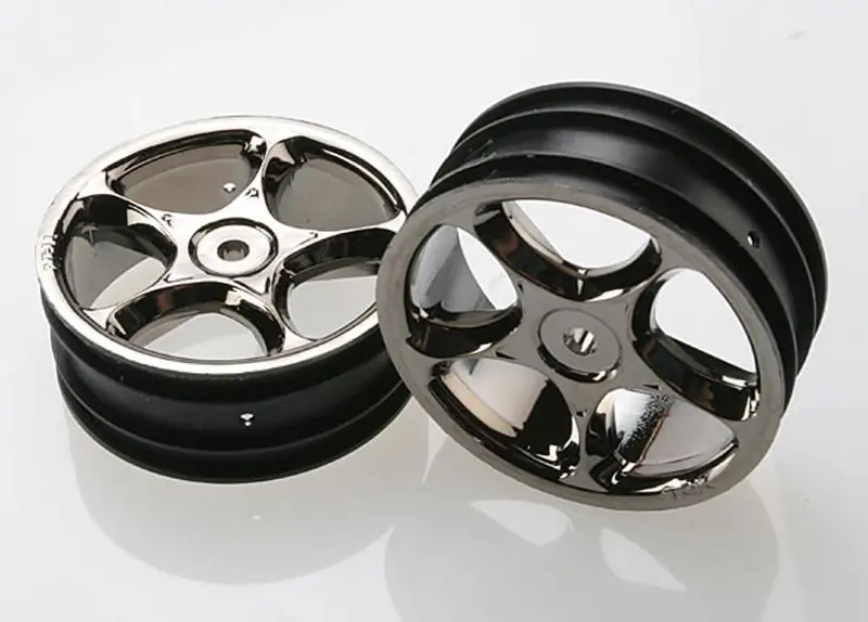 Traxxas Tracer 2.2" Front Wheels, Black Chrome, Front, 2473A 1