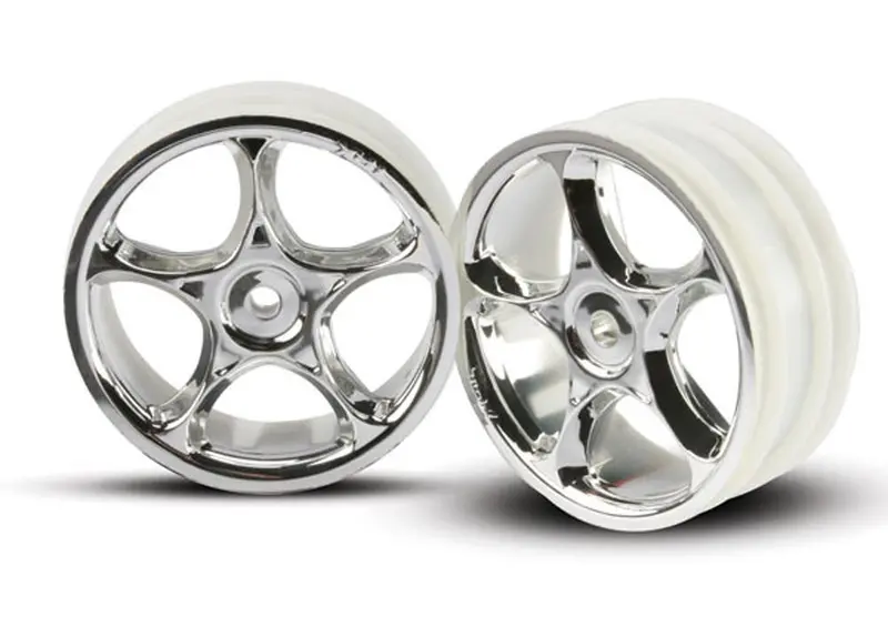 Traxxas Tracer 2.2" Front Wheels, Chrome, 2473 1