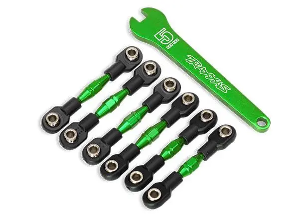 Traxxas Turnbuckles & Wrench, Aluminum, Green, 8341G 1