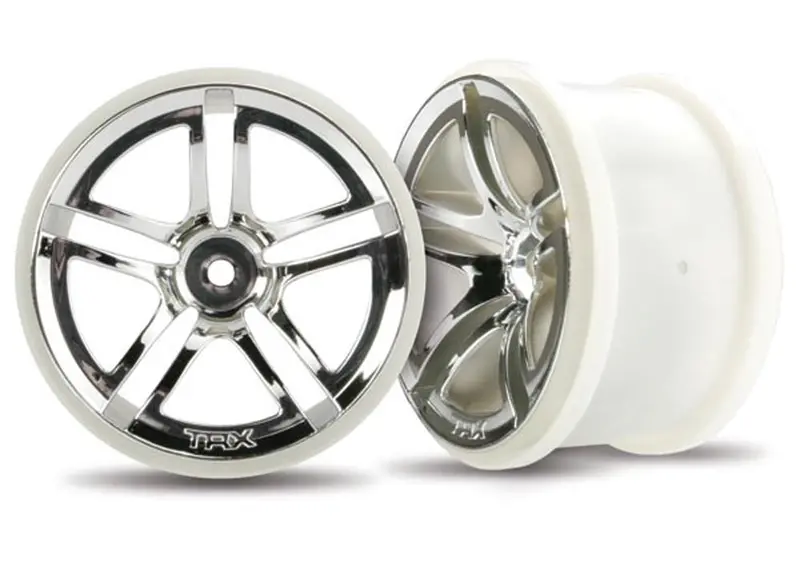 Traxxas Twin Spoke 2.8" Wheels, Chrome, 2Wd Electric Rear, 3774 1