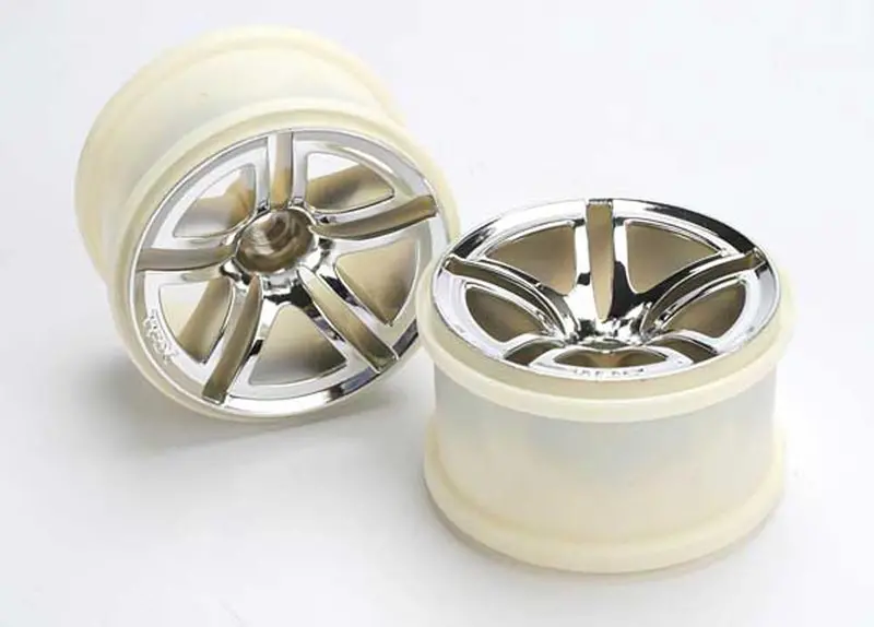 Traxxas Twin Spoke 2.8" Wheels Chrome, Nitro Rear/Elec Front, 5572 1