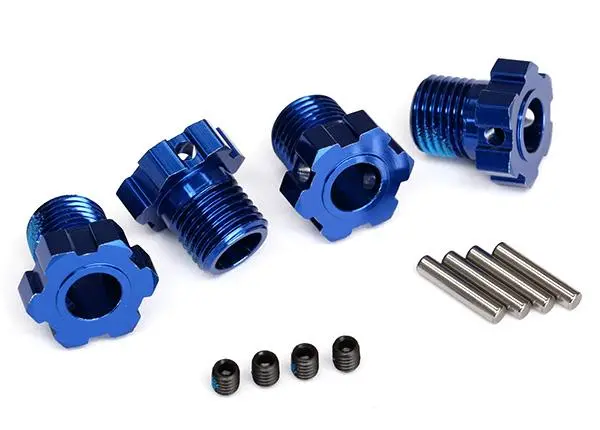 Traxxas Wheel Hubs, Aluminum, 17Mm, Splined & Pins, Blue, 8654 1