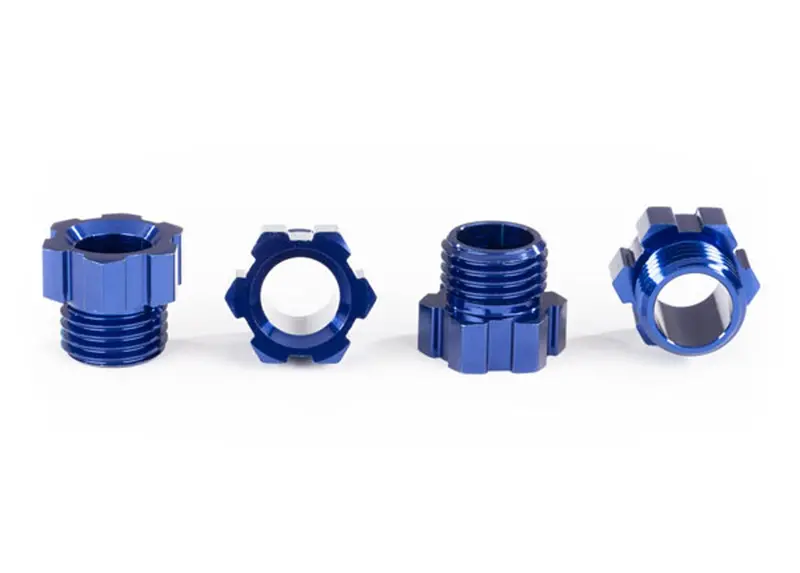 Traxxas Wheel Hubs, Aluminum, 17Mm, Splined & Pins, Blue, 8886X 1