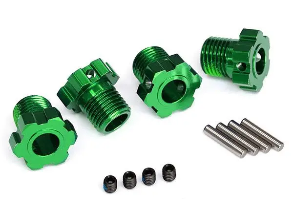 Traxxas Wheel Hubs, Aluminum, 17Mm, Splined & Pins, Green, 8654G 1
