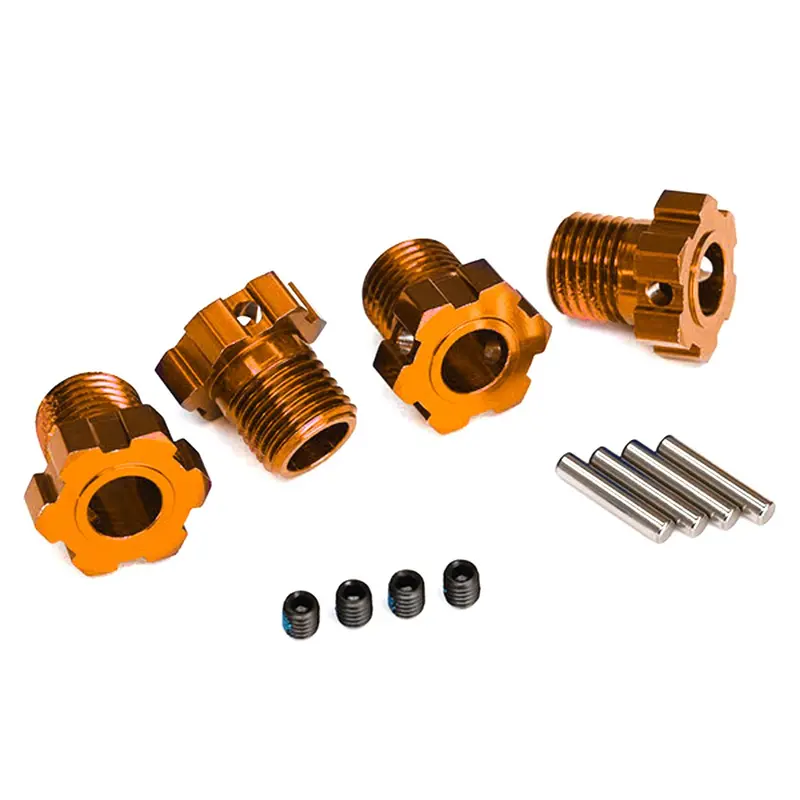 Traxxas Wheel Hubs, Aluminum, 17Mm, Splined & Pins, Orange, 8654A 1