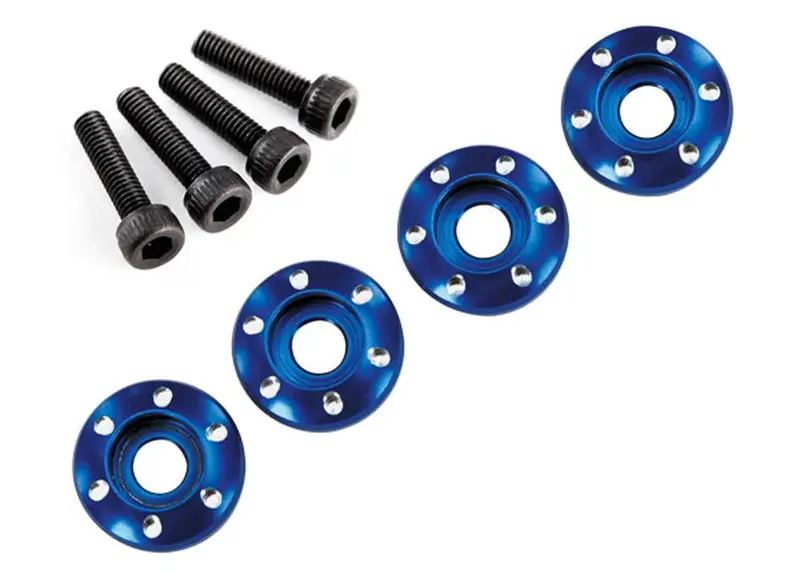 Traxxas Wheel Nut Washer, Aluminum & Screws, Blue, 7668 1