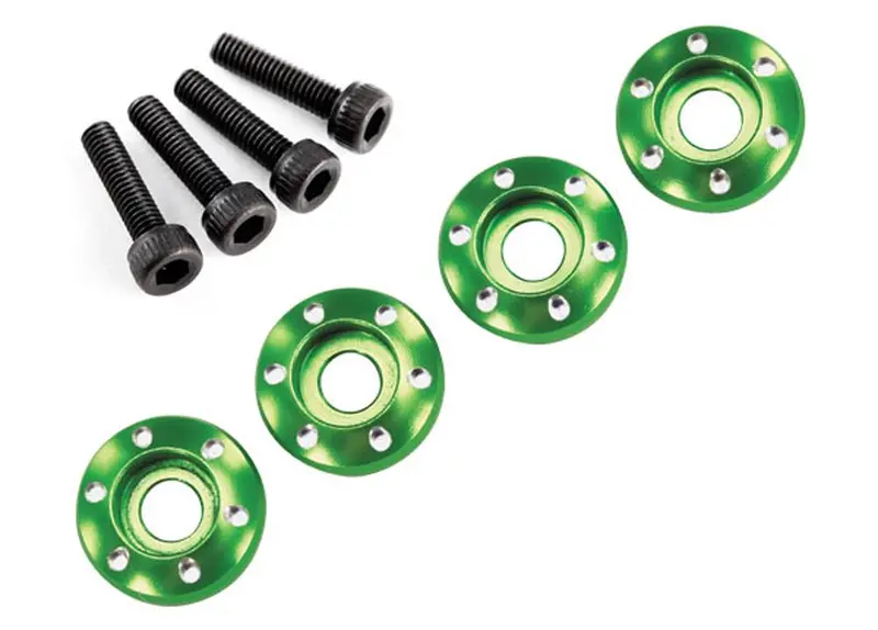 Traxxas Wheel Nut Washer, Aluminum & Screws, Green, 7668G 1