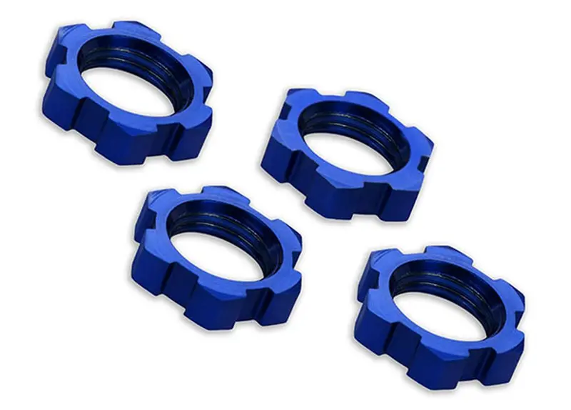 Traxxas Wheel Nuts 17Mm, Splined, Serrated, Blue, 7758 1