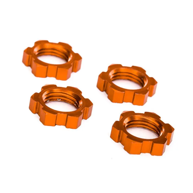 Traxxas Wheel Nuts 17Mm, Splined, Serrated, Orange, 7758T 1