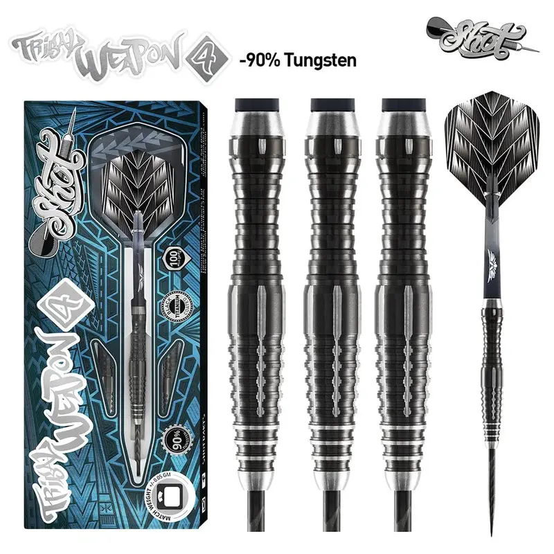 Tribal Weapon 4 Series-Steel Tip Dart Set- 90% Tungsten Barrels 1