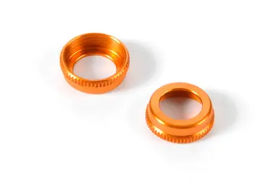 Ulp Alu Shock Cap-Nut With Vent Hole - Orange (2) 1
