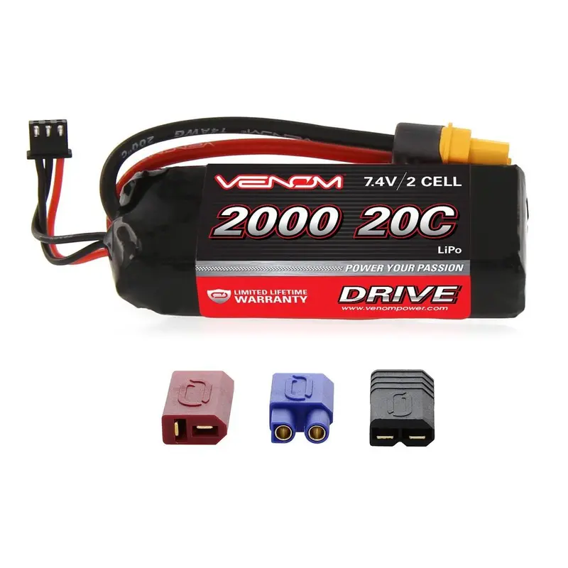 Venom Drive 2S 1P 7.4V Lipo Battery 20C 2000Mah, 15023 1