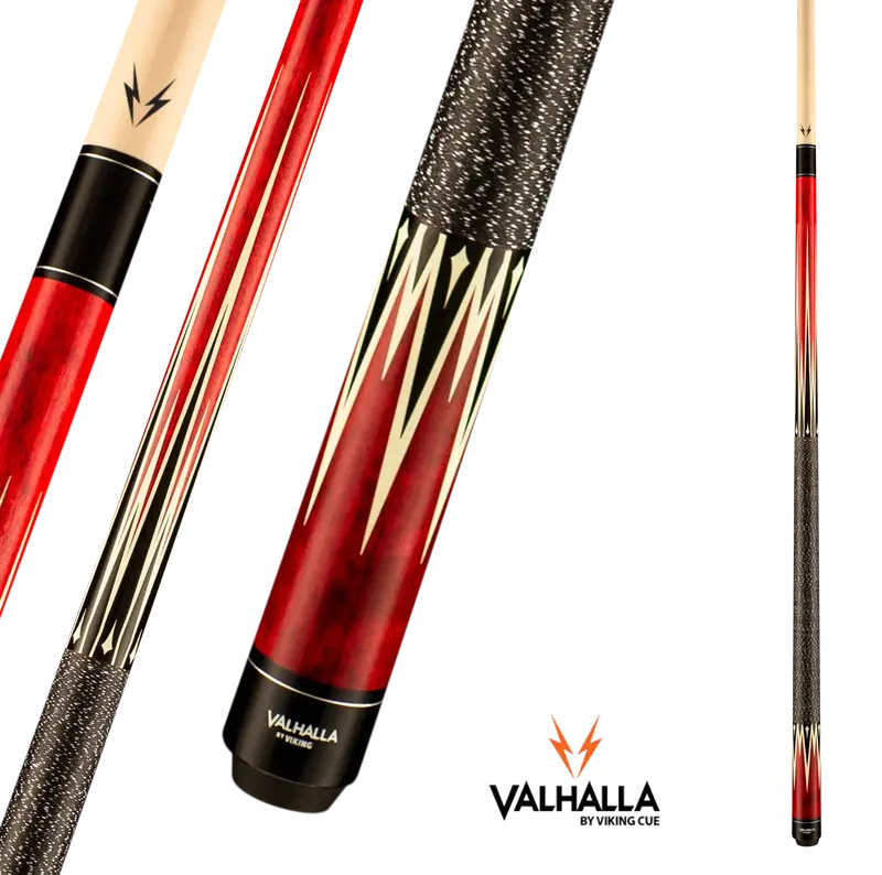 Viking Valhalla Va303 Pool Cue Black And Red Linen Wrap 13Mm 19Oz 1