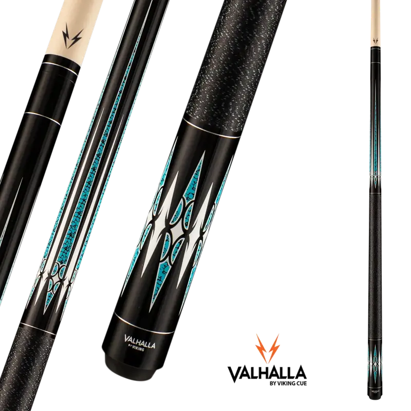 Viking Valhalla Va465 Pool Cue Black And Blue Linen Wrap 13Mm 19Oz 1