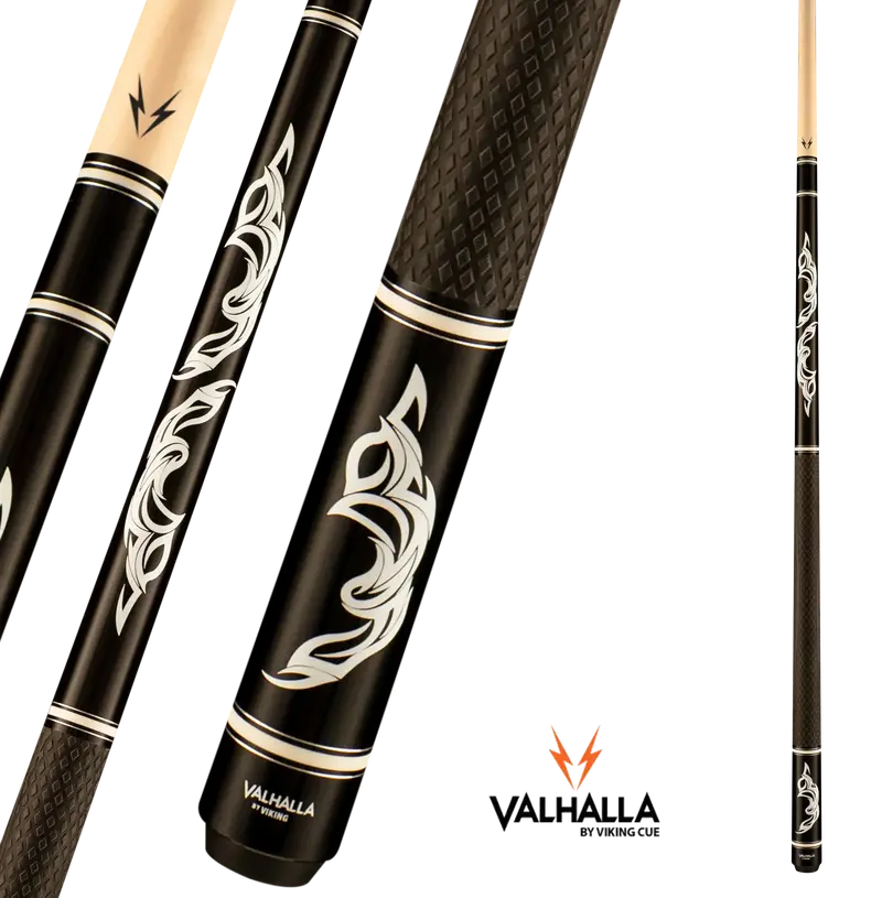 Viking Valhalla Va485 Pool Cue Black And White Rubber Wrap 13Mm 19Oz 1
