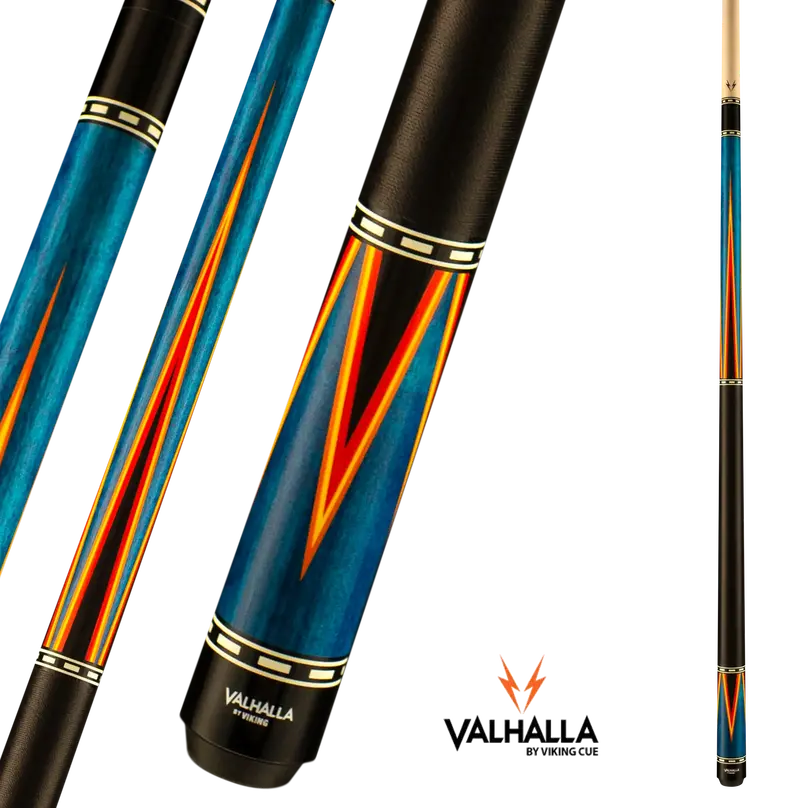 Viking Valhalla Va486 Pool Cue Red And Blue Linen Wrap 13Mm 19Oz 1