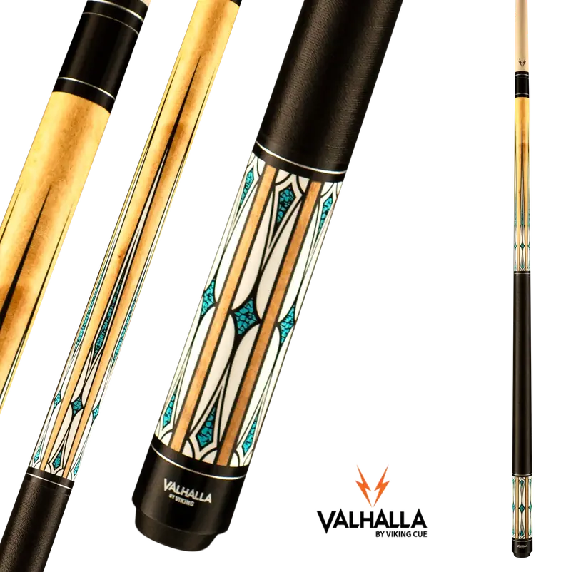 Viking Valhalla Va610 Pool Cue Beige And Blue Linen Wrap 13Mm 19Oz 1