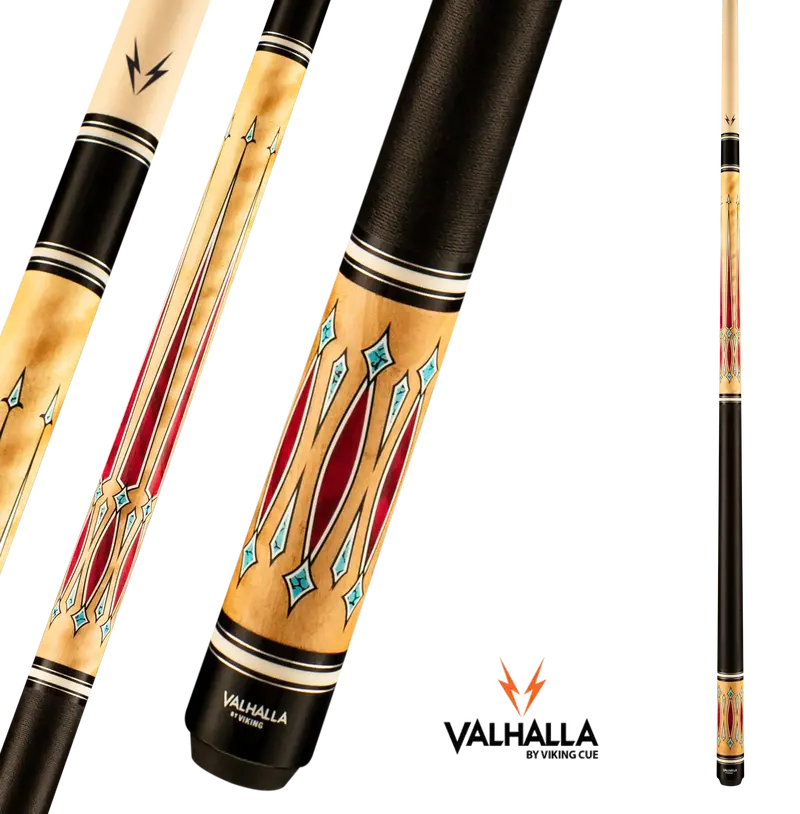 Viking Valhalla Va720 Pool Cue Black And Turquoise Leather Wrap 13Mm 19Oz 1