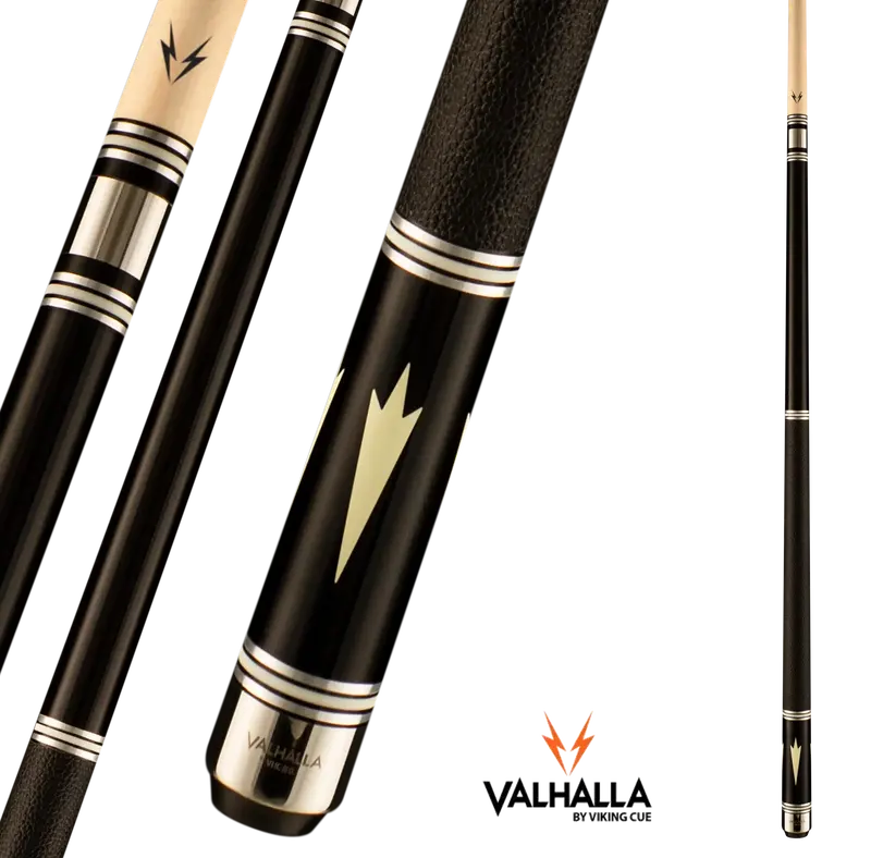 Viking Valhalla Va901 Pool Cue Black And White Leather Wrap 13Mm 19Oz 1
