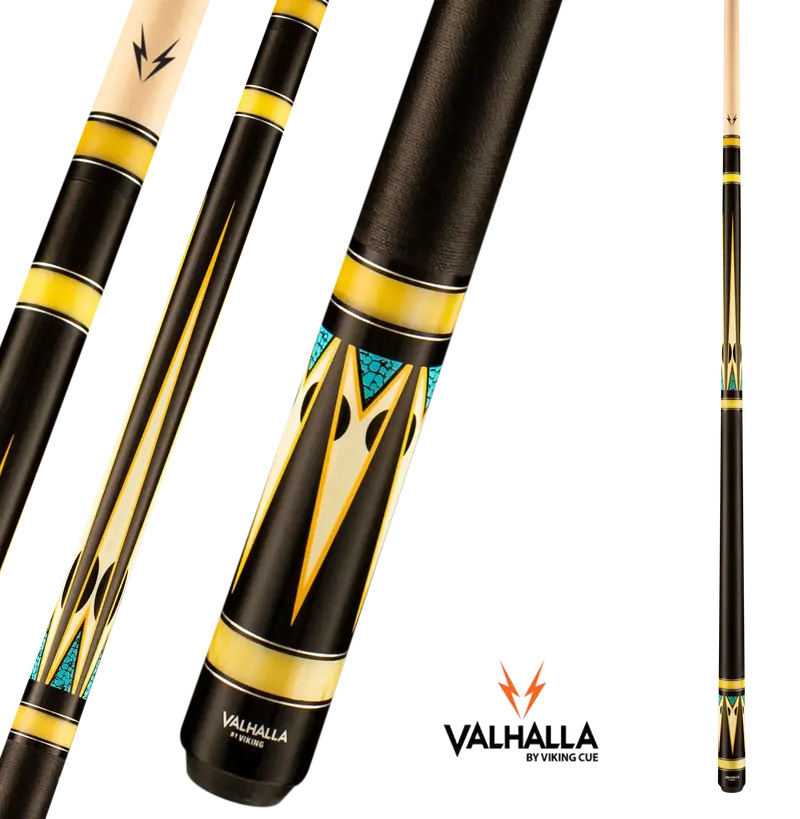 Viking Valhalla Va950 Black And Yellow Pool Cue 13Mm 19Oz 1