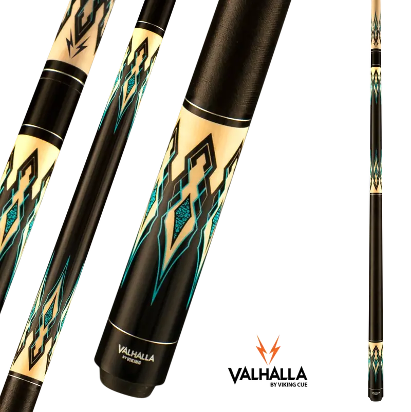 Viking Valhalla Va952 Black Beige And Electric Blue Pool Cue 13Mm 19Oz 1
