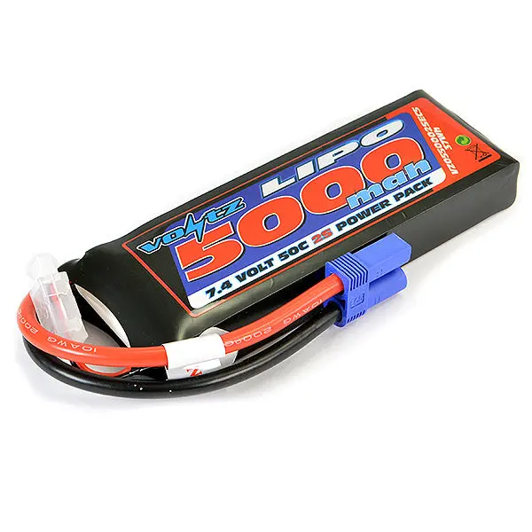 Voltz 5000Mah 7.4V 50C Lipo Battery Ec5 1