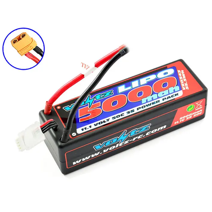 Voltz 5000Mah Hard Case 11.1V 50C Lipo Stick Pack Xt90 1
