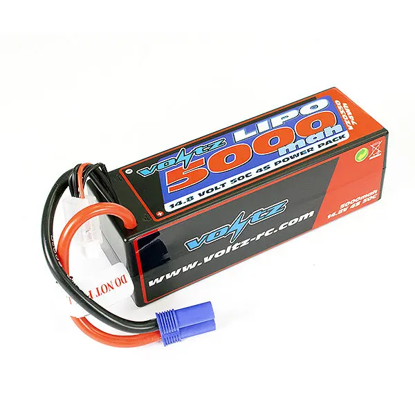 Voltz 5000Mah Hard Case 14.8V 50C Lipo Stick Pack Ec5 1