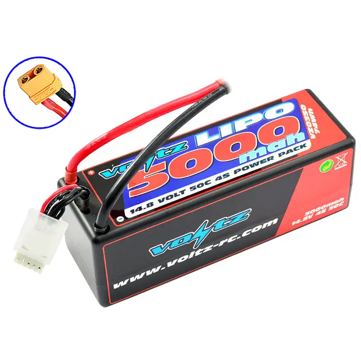 Voltz 5000Mah Hard Case 14.8V 50C Lipo Stick Pack Xt90 1