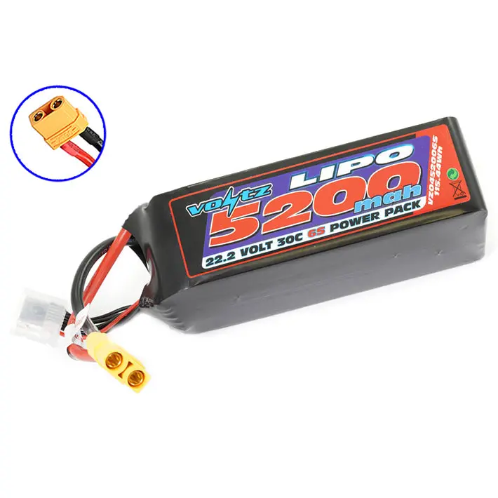 Voltz 5200Mah 22.2V 30C Lipo Battery W/Xt90 1