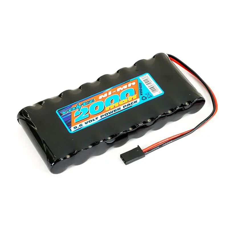 Voltz Tx 9.6V 2000Mah Nimh Flat Battery Pack W/Connector 1