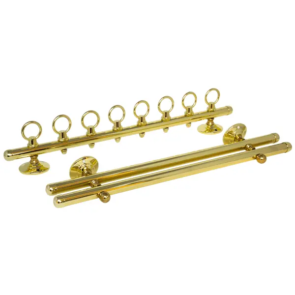 Wallmount Cue Rack 2 Pc - Brass 1