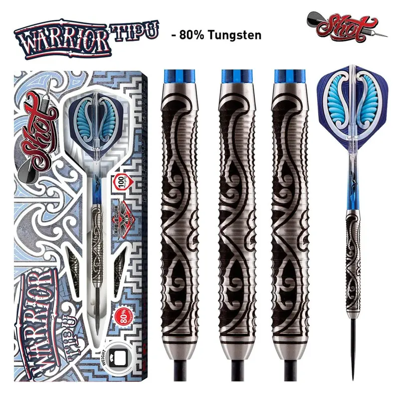 Warrior Tipu Steel Tip Dart Set - 80% Tungsten 1