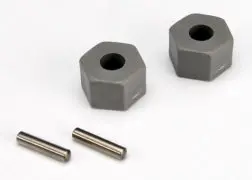 Wheel Hubs, Hex (Tall Offset, Rustler/Stampede Front) (2)/ Axle Pins (2.5X10mm) (2) Tra-3654 1
