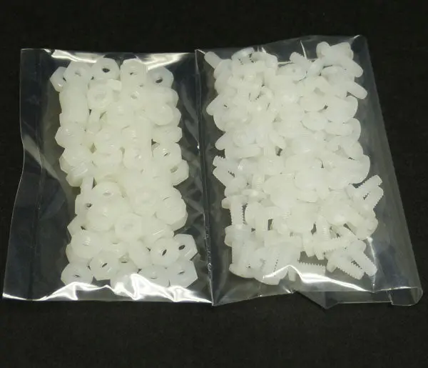 White Nylon Screws And Nuts (100 Ea.) Cw-9900 1