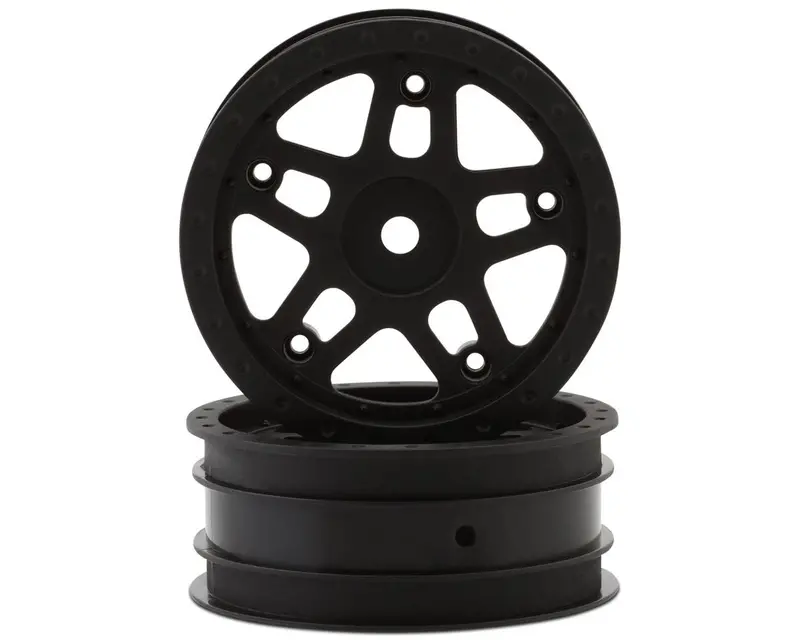 Whitz Racing 1/10 Whiplash Front 2.2" Sprint Car Black Wheels Only, 12Mm Hex (2), Wrp-Wl-Frt 1