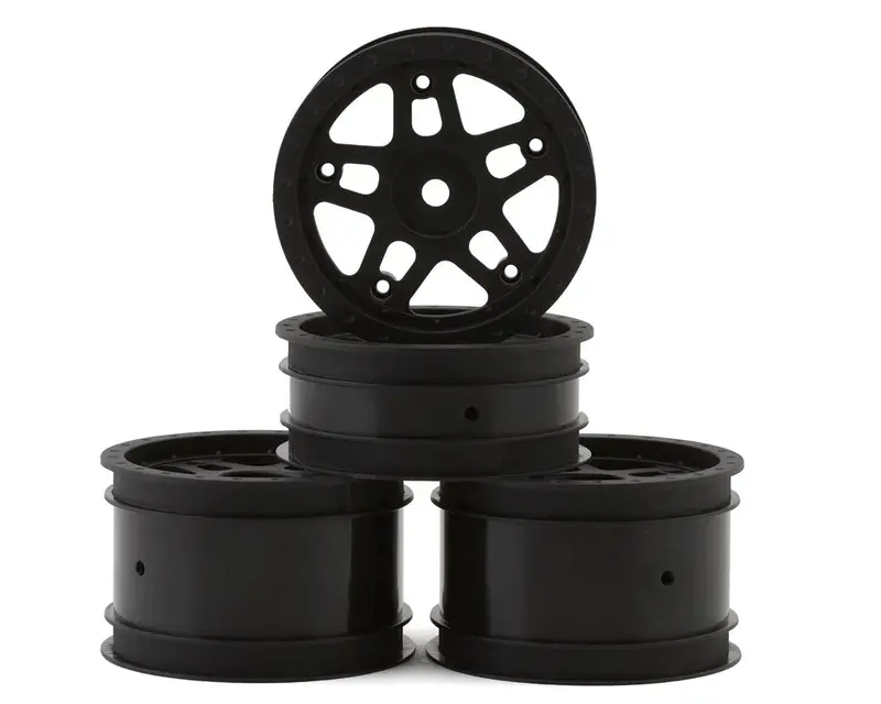 Whitz Racing Products 1/10 Whiplash 2.2" Sprint Car Dirt Oval Wheels Set (Black) (Front/Rear), Wrp-Wl-Set 1