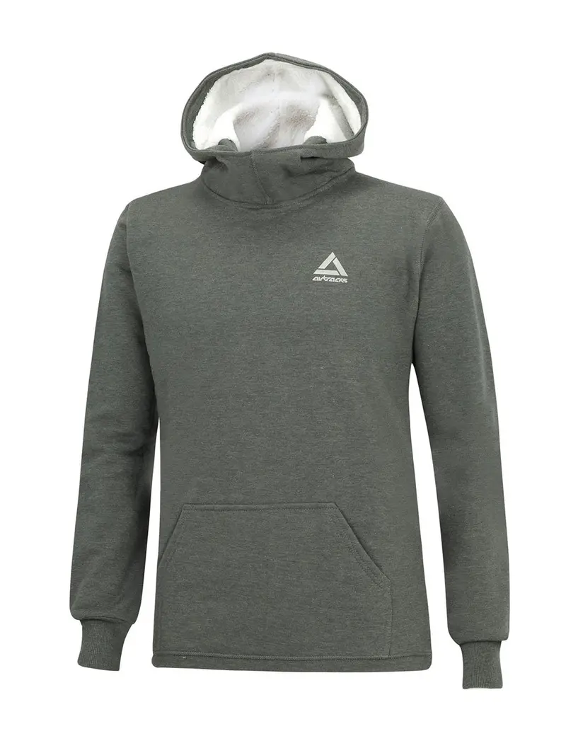 Winter Sweatshirt Crew Comfort Line Mit Kapuze Dunkel-Melange 1