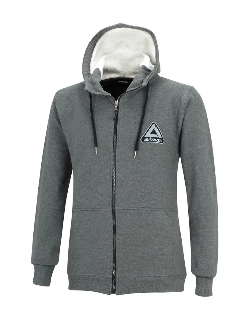 Winter Sweatshirt Crew Pro Line Mit Kapuze Und Full Zip Dunkel-Melange 1
