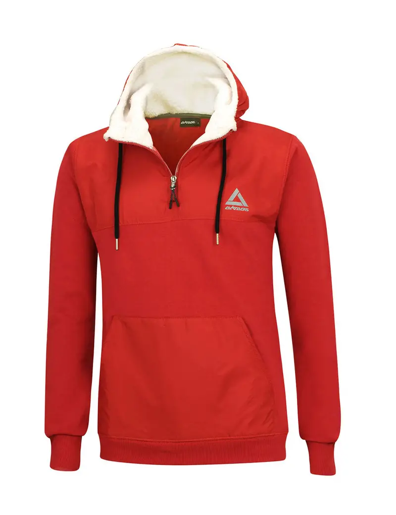 Winter Sweatshirt Crew Pro Line Mit Kapuze Und Zip Rot Set 1