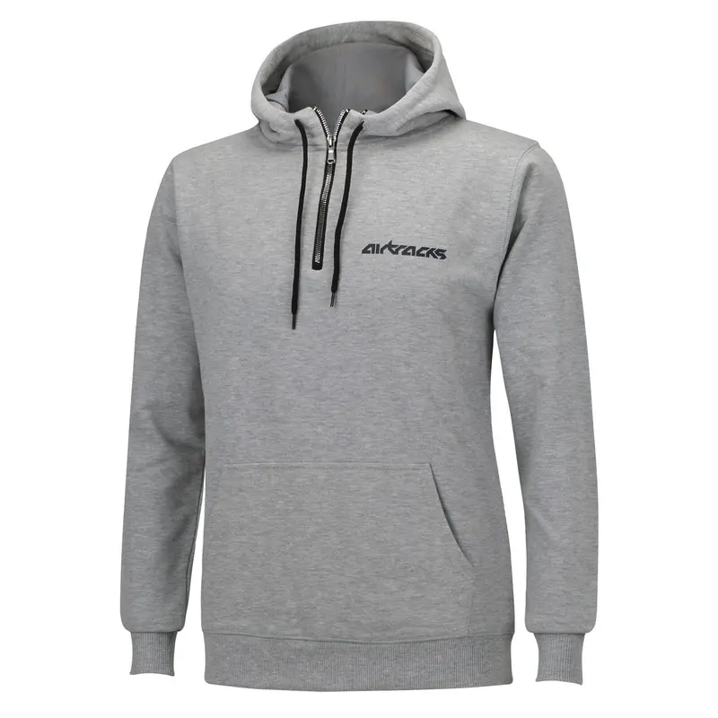 Winter Sweatshirt Crew Team Pro Mit Kapuze Und Zip Grau 1