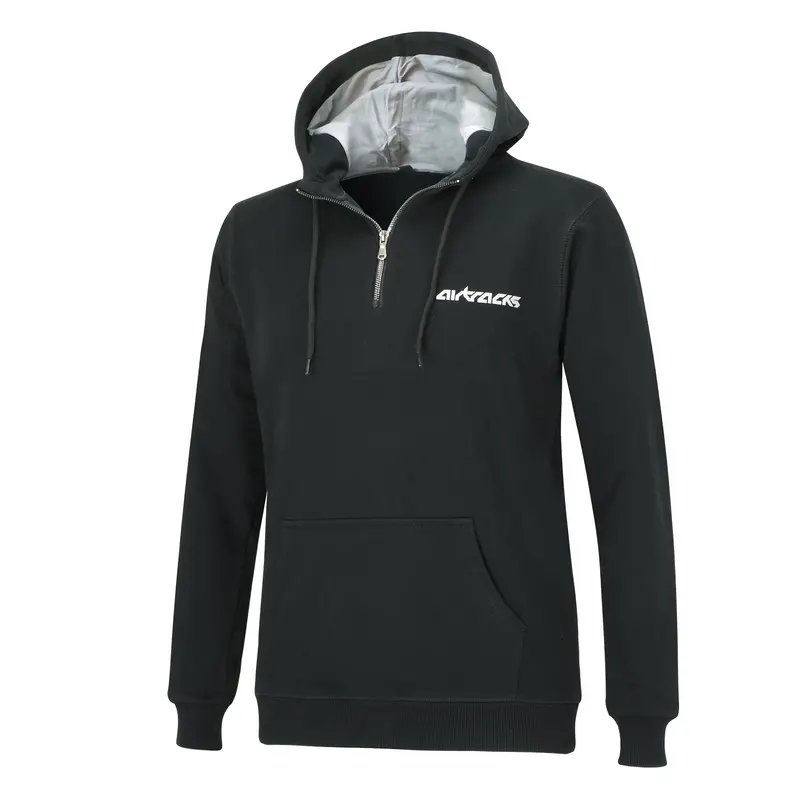 Winter Sweatshirt Crew Team Pro Mit Kapuze Und Zip Schwarz 1