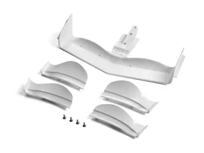 X1 Composite Adjustable Front Wing - White - Flat Design 1