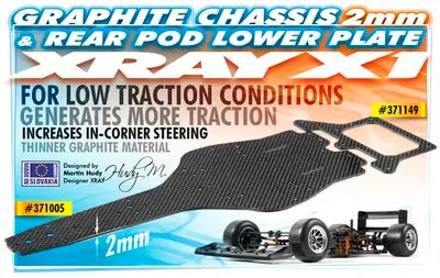 X1 Graphite 2.0Mm Rear Pod Lower Plate 1