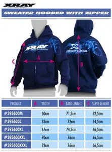 Xray Sweater Hooded With Zipper - Blue (M) 1