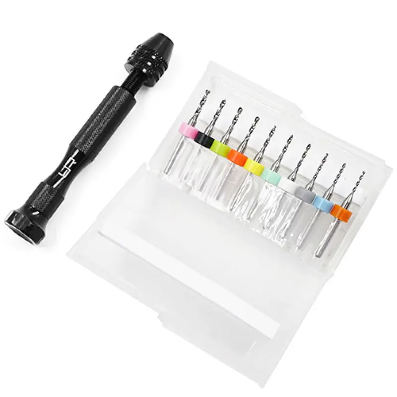 Yeah Racing 1.1-2.0Mm Steel Twist Drill 10 In 1 Set W/ Aluminum Handle, Yt-0196 1