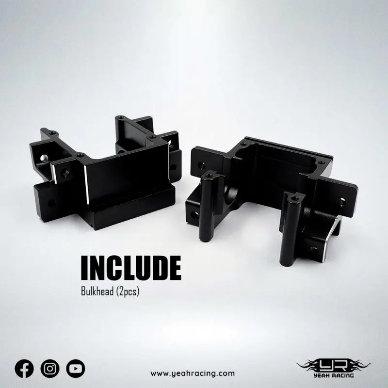 Yeah Racing Aluminum Bulkhead 2Pcs (F & R) For Yokomo 870C Super Dog Fighter & Yz-W91, Ykdf-011Bk 1